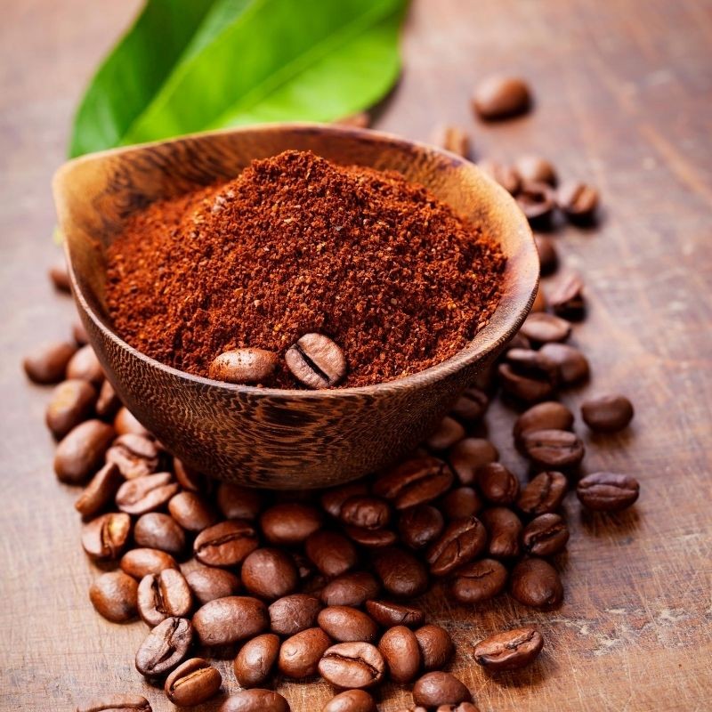 café moulu plus grains
