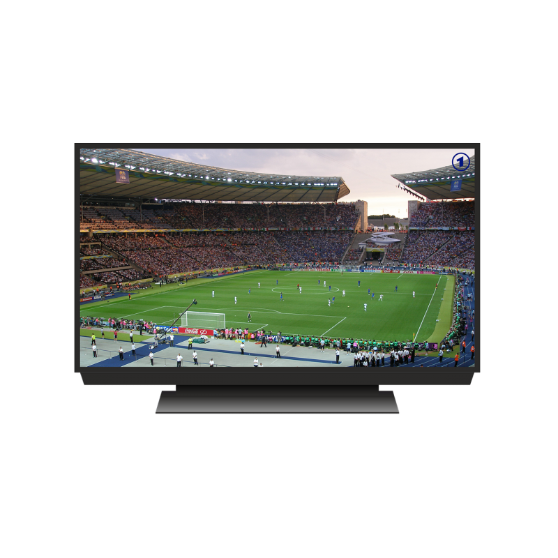 Ecran de télévision diffusant un match de football
