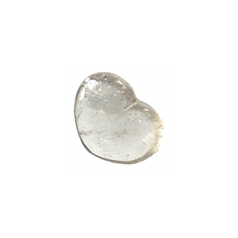 Pierre de cristal de roche en forme de coeur