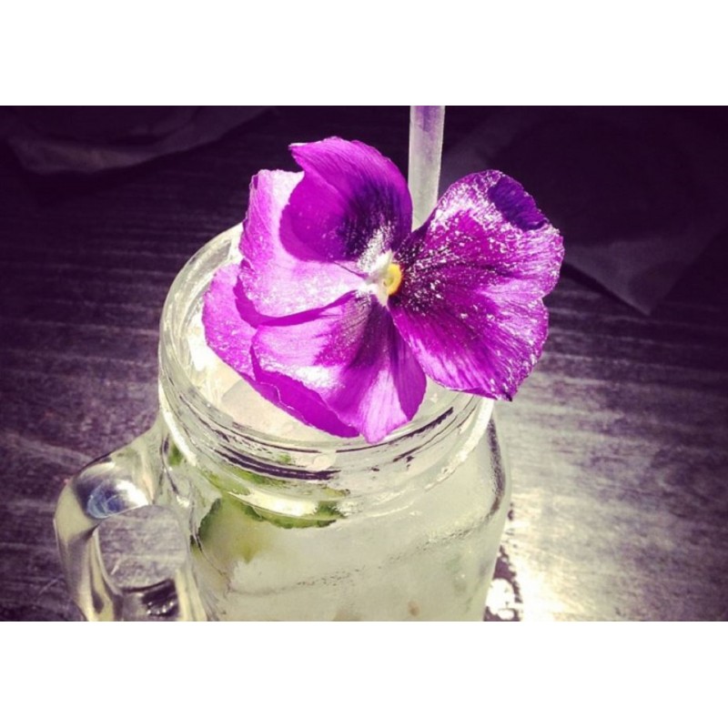 Cocktail zéro alcool aux fleurs