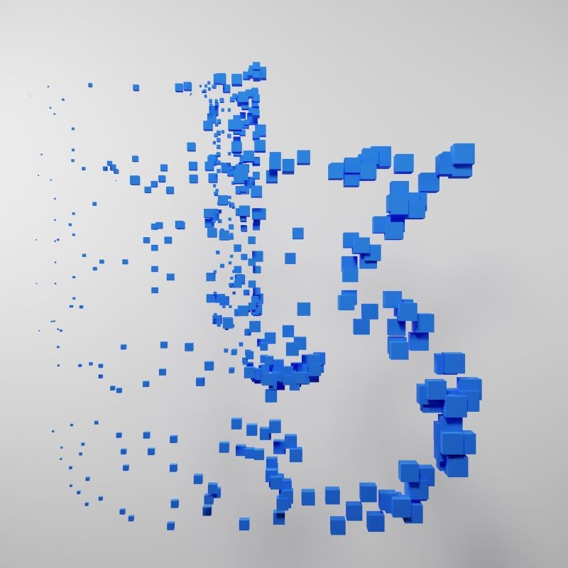 De nombreux carrés bleus symbolisant les données personnelles