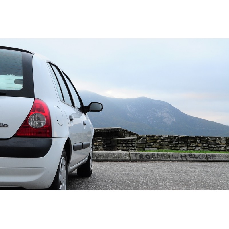 Vue de la face arrière de la Renault Clio 2