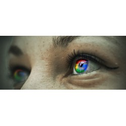 Le logo de Google dans les yeux