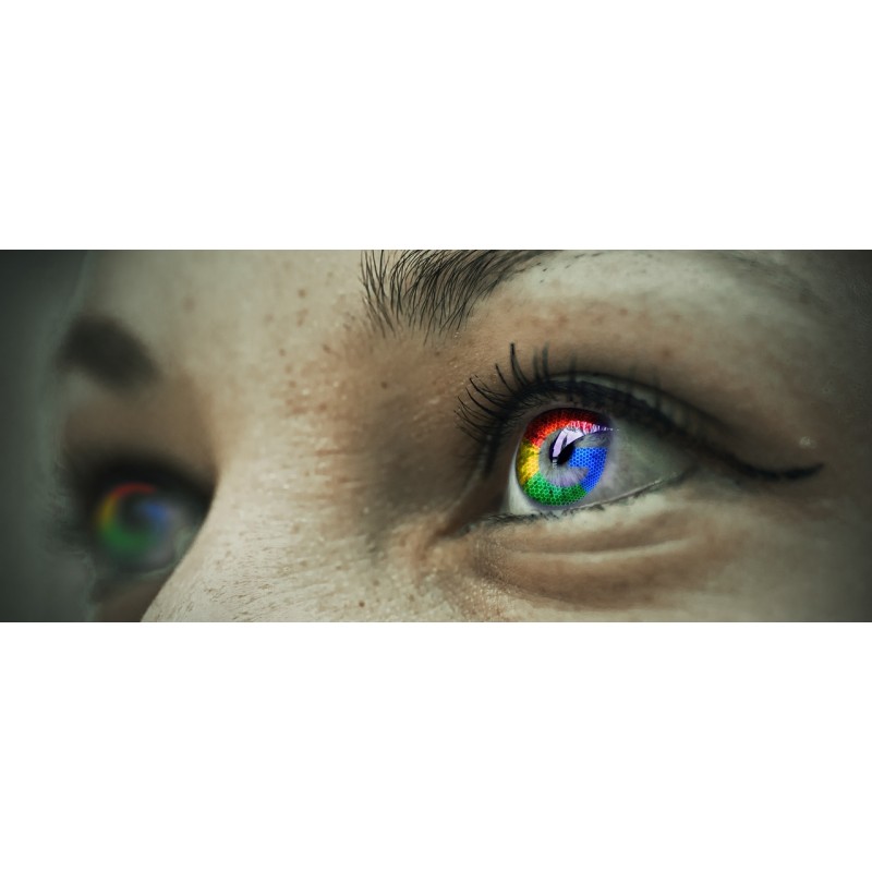 Le logo de Google dans les yeux