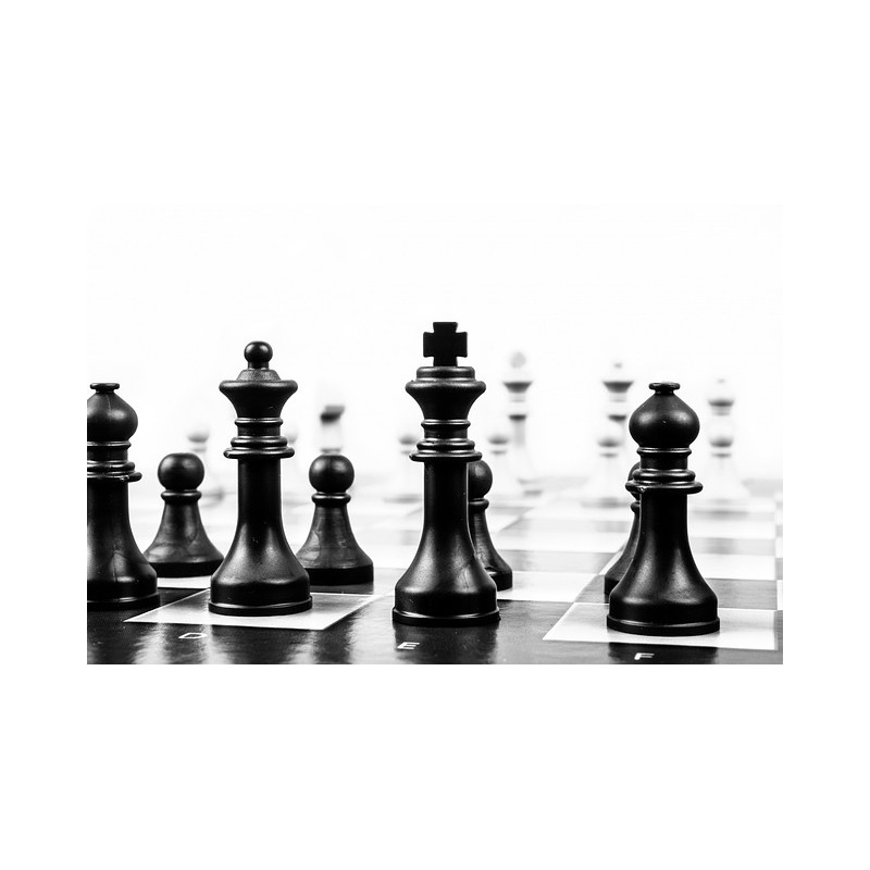 jeu d\'échecs en noir et blanc