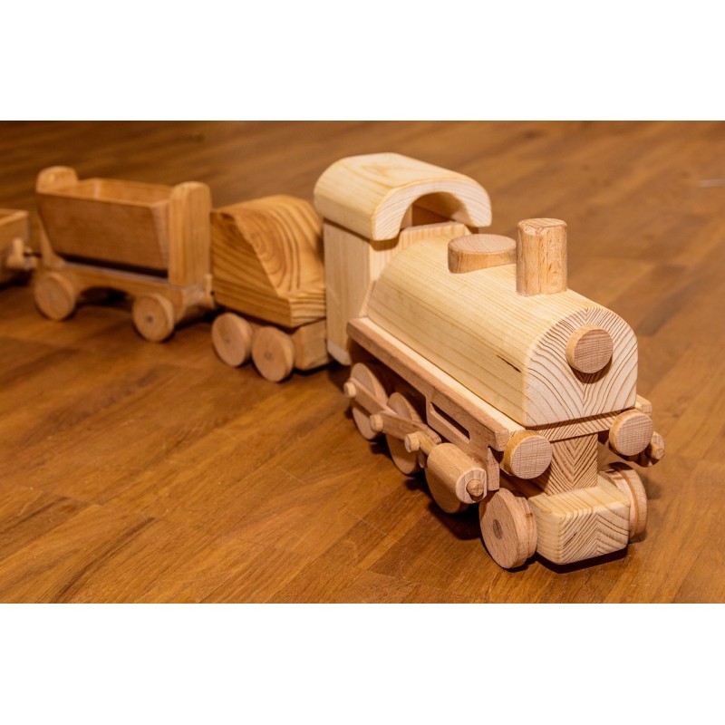 Jeu de chemin de fer en bois