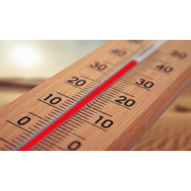 Thermomètre avec température élevée (canicule)