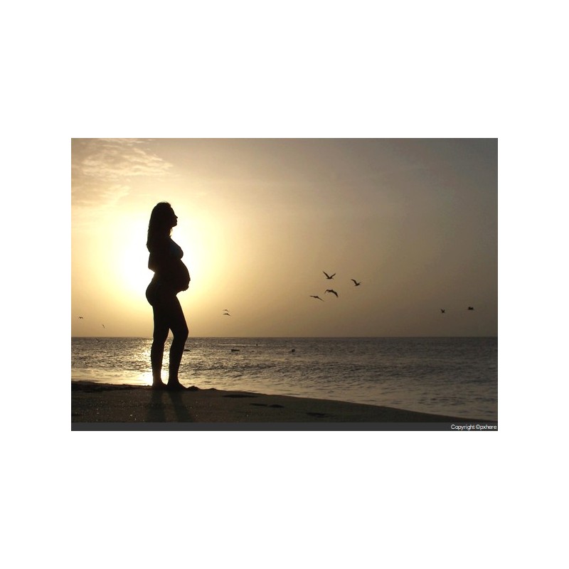 Femme enceinte en bord de plage
