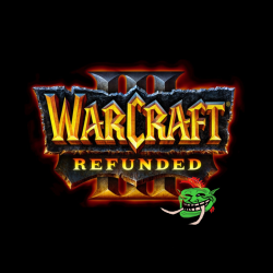 Logo Warcraft 3 Reforged détourné en refunded pour servir les mauvaises critiques du jeu