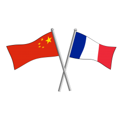 drapeau de la Chine et de la France