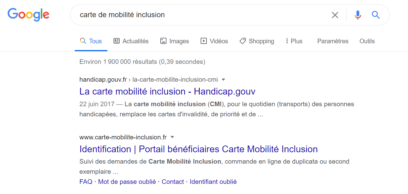 exemple sur google